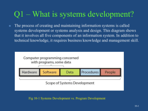 Q1 – What is systems development?
