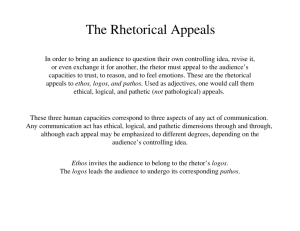 The Rhetorical Appeals