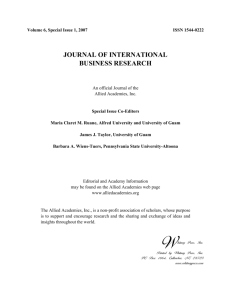 Volume 6, Special Issue 1, 2007 ISSN 1544