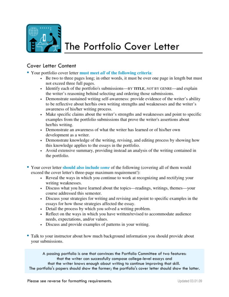 cover letter for portfolio