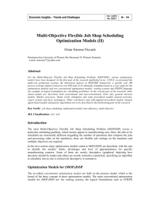 Multi-Objective Flexible Job Shop Scheduling Optimization Models (II)