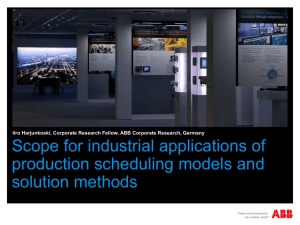 Scope for industrial applications of production scheduling models