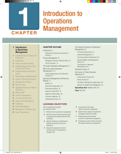 Introduction to Operations Management - McGraw