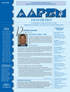 newsletter - American Academy of Podiatric Sports Medicine