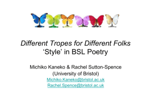 'Style' in BSL Poetry - University of Bristol