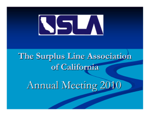Presentation - Surplus Line Association of California