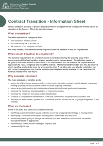Contract Transition - Information Sheet