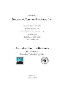 Netscape Communications, Inc. Introduction to eBusiness