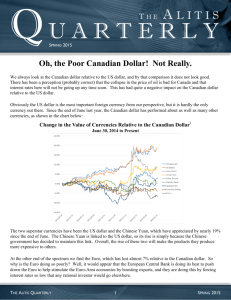 Spring 2015 - The Poor Canadian Dollar!
