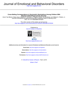 Journal of Emotional and Behavioral Disorders