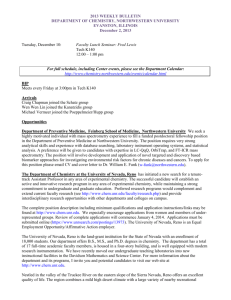 2013 WEEKLY BULLETIN DEPARTMENT OF CHEMISTRY