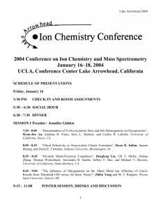 2004 Conference on Ion Chemistry and Mass Spectrometry January