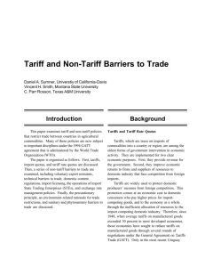 Tariff and Non-Tariff Barriers to Trade