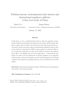 Pollution havens, environmental trade barriers and international