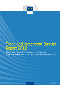 Trade and Investment Barriers Report 2012