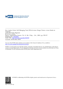 How Leaders Foster Self-Managing Team Effectiveness: Design