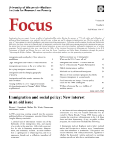 Immigration and social policy: New interest in an old issue