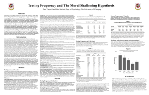 Texting Frequency and The Moral Shallowing Hypothesis