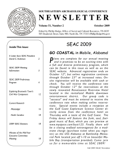 SEAC Newsletter Vol. 51. No. 2 October 2009