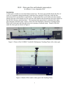 HL05 – Sluice gate flow and hydraulic jump analysis