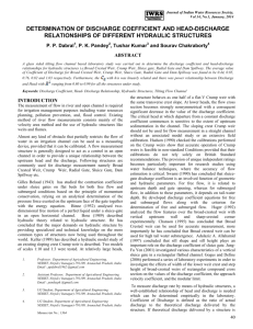 determination of discharge coefficient and head-discharge