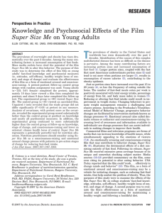 Knowledge and Psychosocial Effects of the Film Super Size Me on
