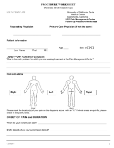 PROCEDURE WORKSHEET ONSET OF PAIN and DURATION