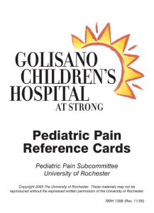 Pediatric Pain Reference Cards