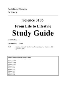Science 3105 Study Guide 2005-06