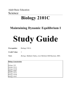 Biology 2101C Study Guide 2005-06