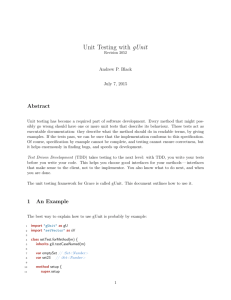 GUnit testing documentation