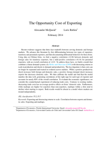 The Opportunity Cost of Exporting