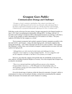 Groupon Goes Public: - Arthur W. Page Society