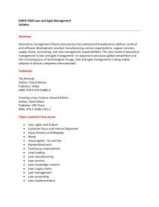 EMEN 5500 Lean and Agile Management Syllabus Overview