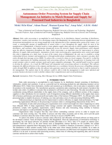 Autonomous Order Processing System for Supply Chain