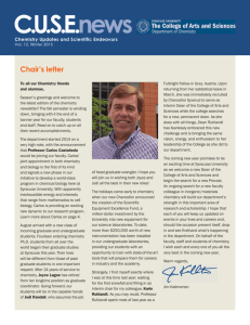 Chair's letter - Department of Chemistry at Syracuse University