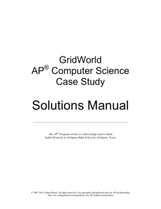 GridWorld Solutions Document