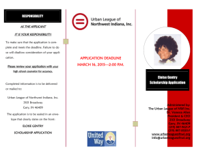 Eloise Gentry Scholarship Application APPLICATION DEADLINE