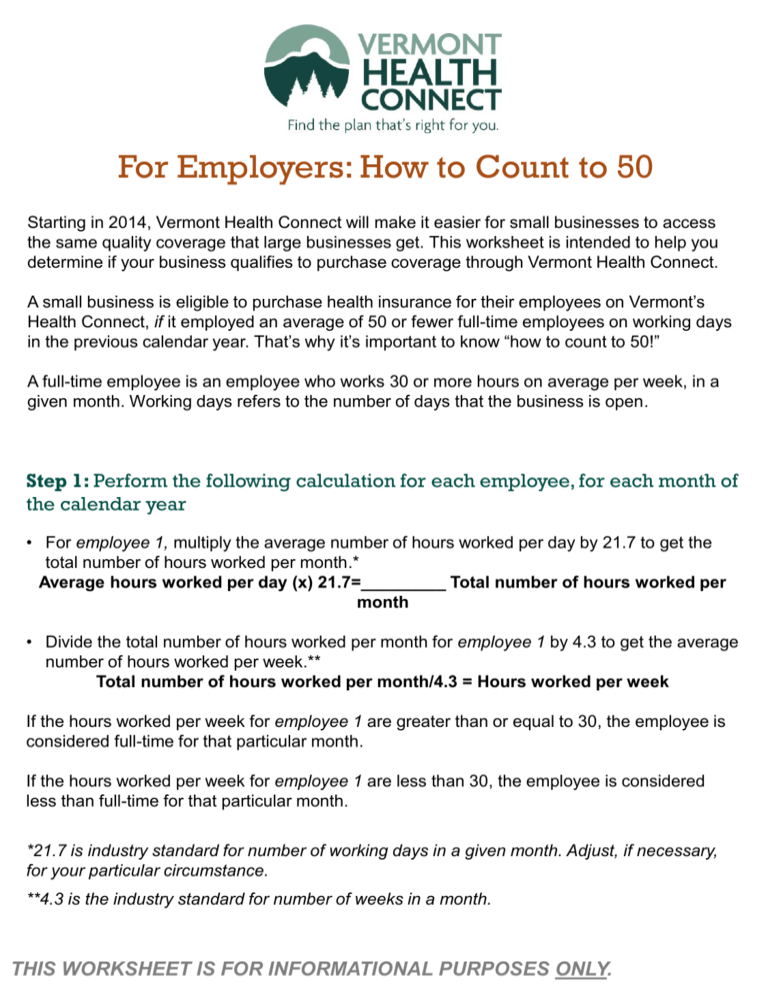 For Employers How To Count To 50