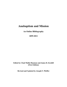 Anabaptism and Mission - Anabaptist Mennonite Biblical Seminary
