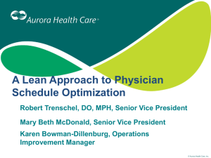 A Lean Approach to Physician Schedule Optimization