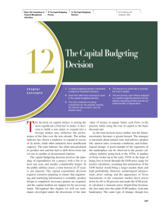 12 The Capital Budgeting Decision