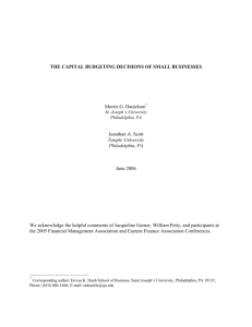 The Capital Budgeting Decisions of Small Businesses