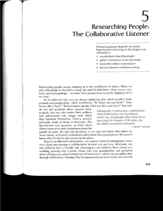 Researching People: The Collaborative Listener