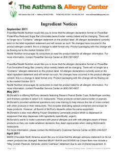 Ingredient Notices - The Asthma & Allergy Center