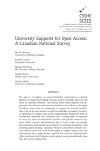 University Supports for Open Access