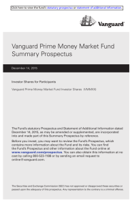 Vanguard Prime Money Market Fund Summary Prospectus Investor