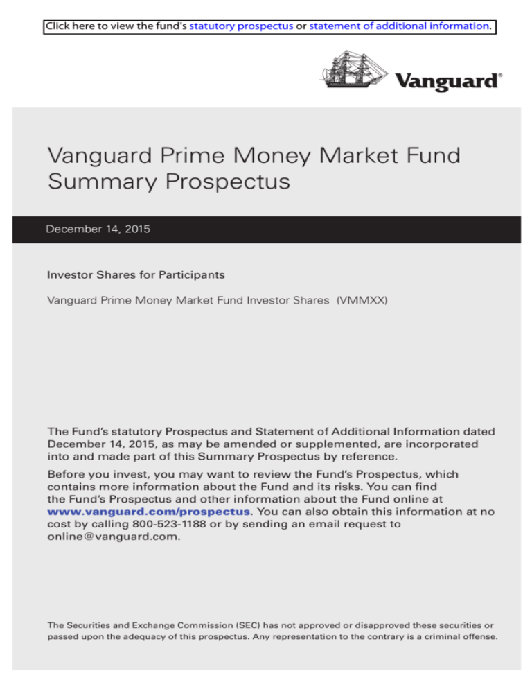 What Interest Rate Does Vanguard Prime Money Market Pay