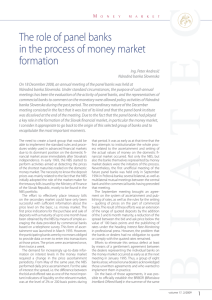 The role of panel banks in the process of money market formation