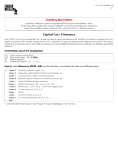 Guide to Filing the Quebec Capital Cost Allowance form